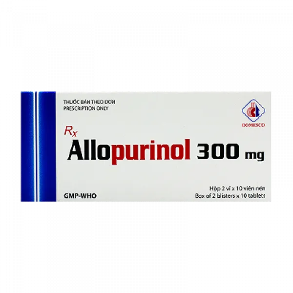 Allopurinol 300Mg Domesco (2 Vỉ X 10 Viên)