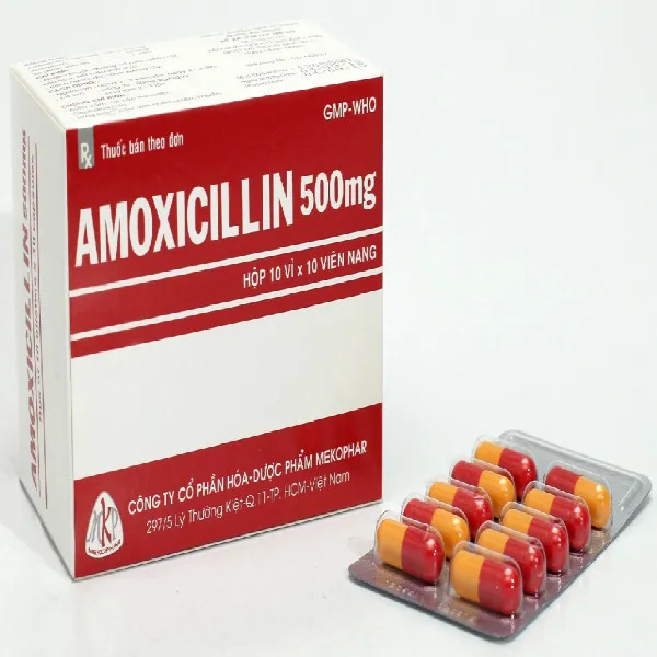 Amoxicillin 500Mg Mekophar (10 Vỉ X 10 Viên)