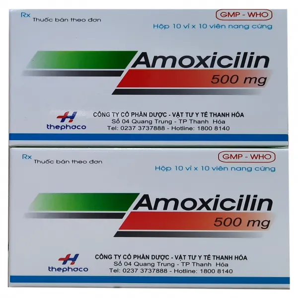 Amoxicillin 500Mg Thanh Hoá (10 Vỉ X 10 Viên)