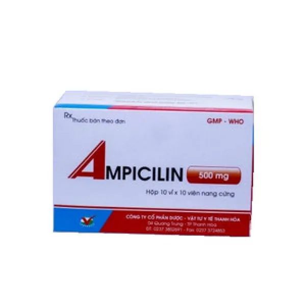 Ampicilin 500Mg _ Thanh Hóa (10 Vỉ X 10 Viên)