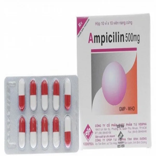 Ampicilin 500Mg Vidipha (10 Vỉ X 10 Viên)