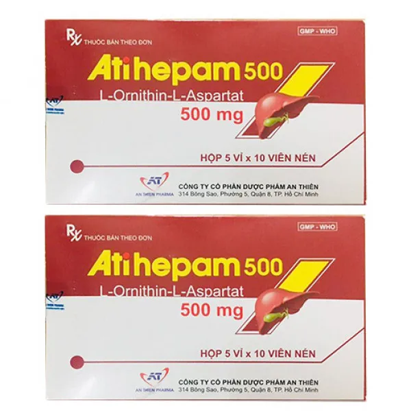 Atihepam 500Mg (L-Ornithin L-Aspartat) Viên Nén _An Thiên (H5Vỉ X 10V))