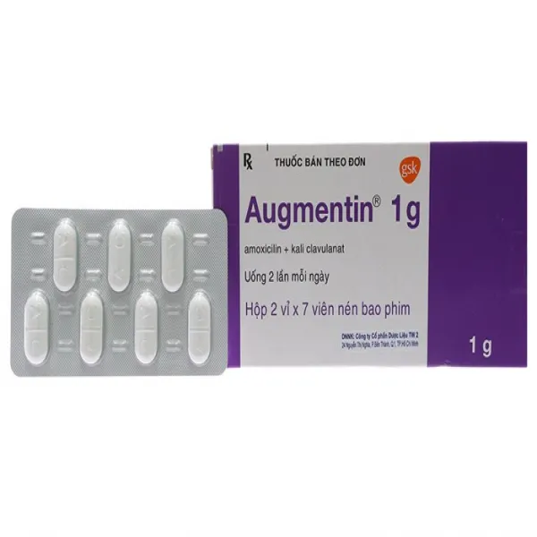 Augmentin 1G _Gsk Pháp (H2 Vỉ X 7 Viên)