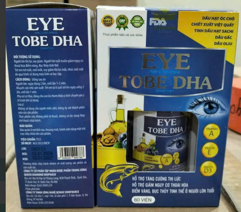 Bổ mắt Eye tobe DHA -xanh dương (L60viên)