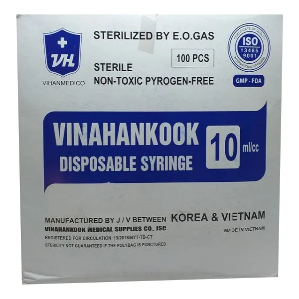 Bơm Tiêm 10Cc Vinahankook (Hộp 100 Cái)