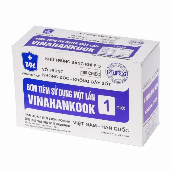 Bơm Tiêm 1Cc Vinahankook (Hộp 100 Cái)