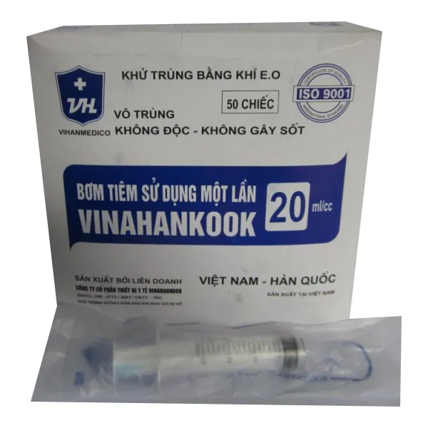 Bơm Tiêm 20Cc Vinahankook (Hộp 50 Cái)