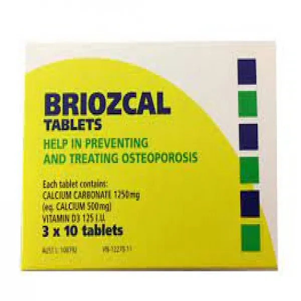 Briozcal Tablets Bridge Healthcare (Hộp 3 Vỉ X 10 Viên)