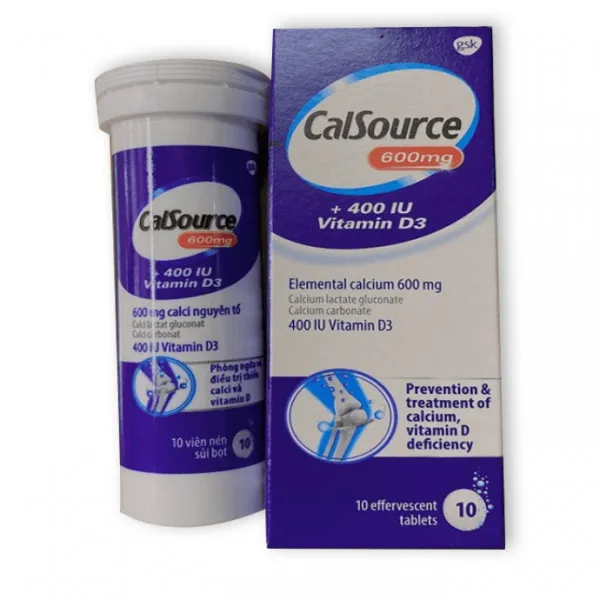 Calsource 600Mg + 400 Iu Vitamin D3 Gsk (T10V)