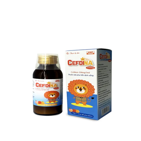 Cefdina 250 Mg5Ml (Cefdinir ) _Hà Tây (Lọ60Ml) Hàm Lượng Cao