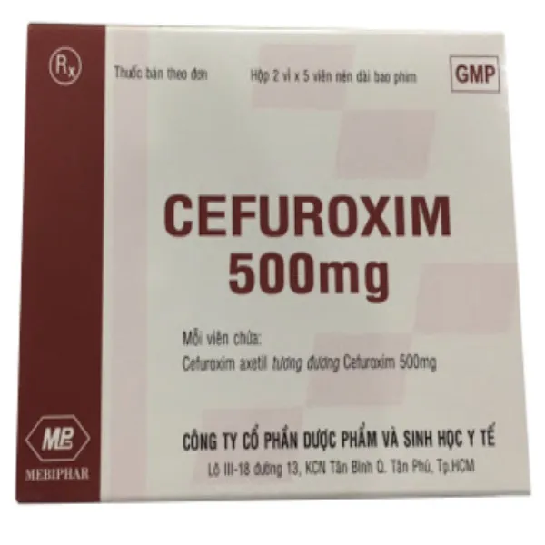 Cefuroxime 500Mg _Sinh Học Mb (H2 Vỉ X 5V)