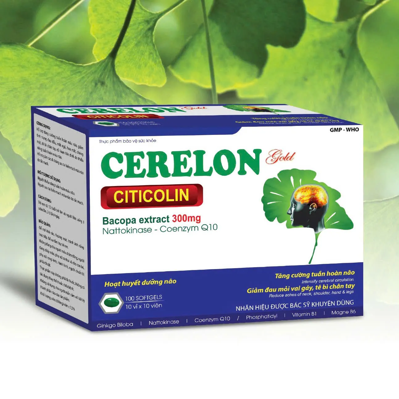 cerelon gold citicolin (H10vỉ X10viên) hàng điểm