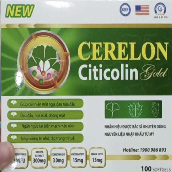 Cerelon New Citicolin _Us (Hộp100V) Xanh Lá- K90 hàng điểm