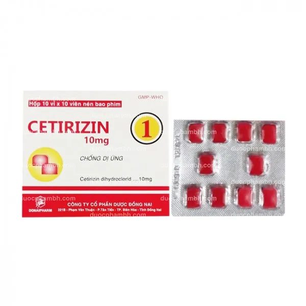 Cetirizin 10Mg Đồng Nai (Hộp100Viên) (Đỏ)