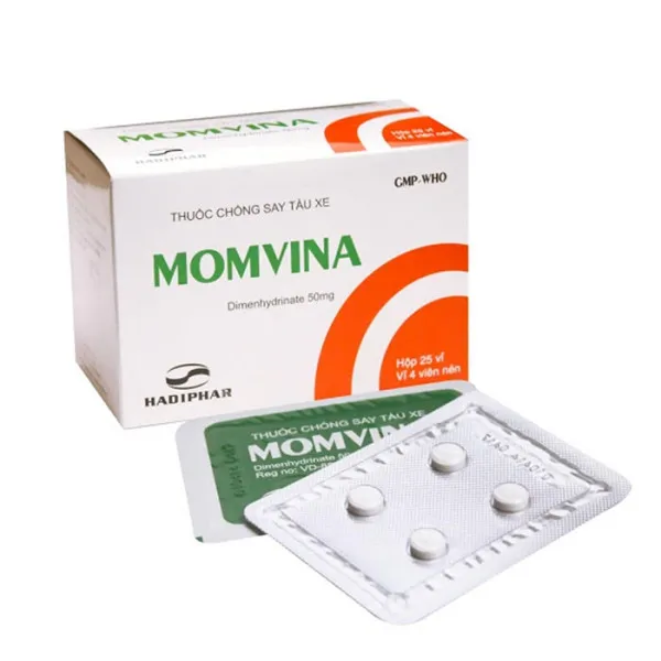 Chống Say Tàu Xe Momvina _Hà Tĩnh (Hộp25 Vỉ X 4 Viên)