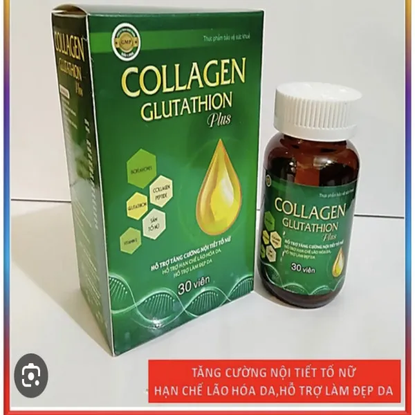 Collagen Glutathion Plus Xanh, Giọt Nước -Halifa (Lọ30V)