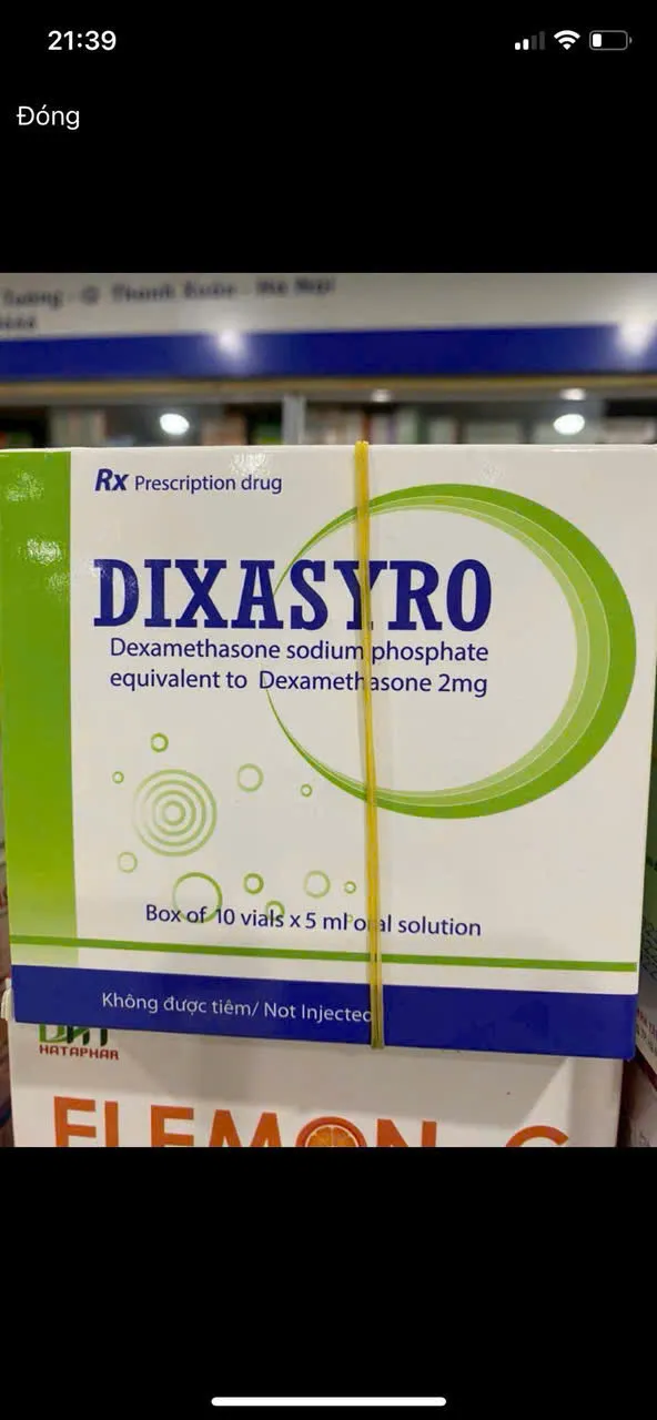 Dixasyro (dexamethason 2mg) (H/10ống 5ml) Hà Tây