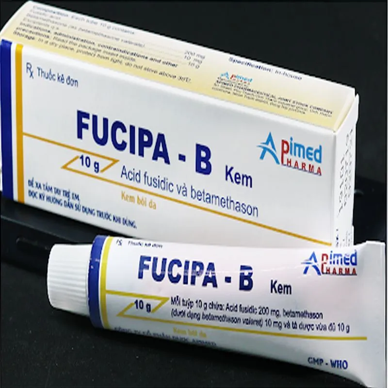 Fucipa-B (Fusidic Acid và betamethason) Bôi _Apimed (Tuýp15Gram)