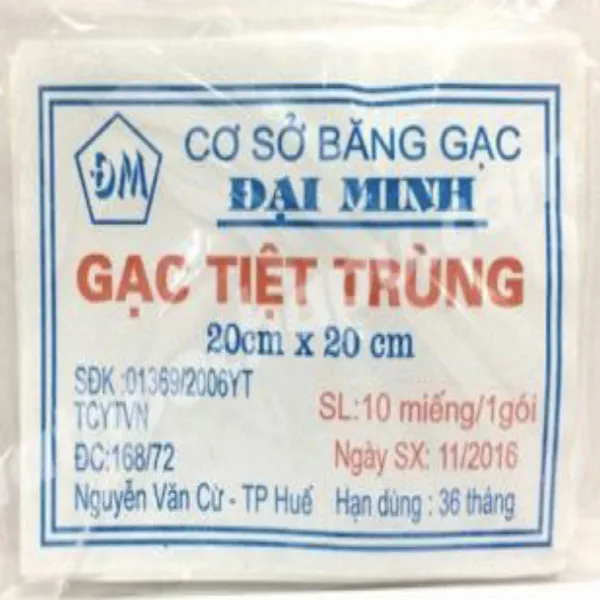 Gạc Tiệt Trùng Bé 20X20Cm (Gói/10 Miếng)