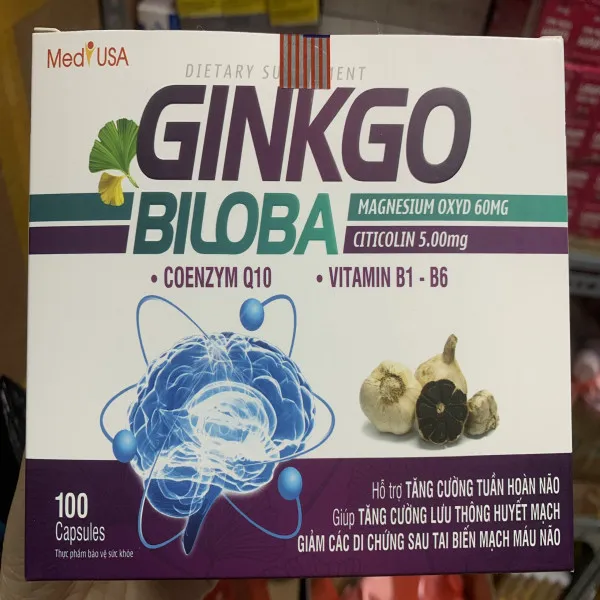 Ginkgo Biloba Coenzym Q10 Tỏi Đen Ngưu Tất _Us (H100V)