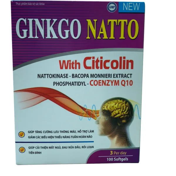 Ginkgo Natto Citicolin, Trắng Tím _Us (H100V)