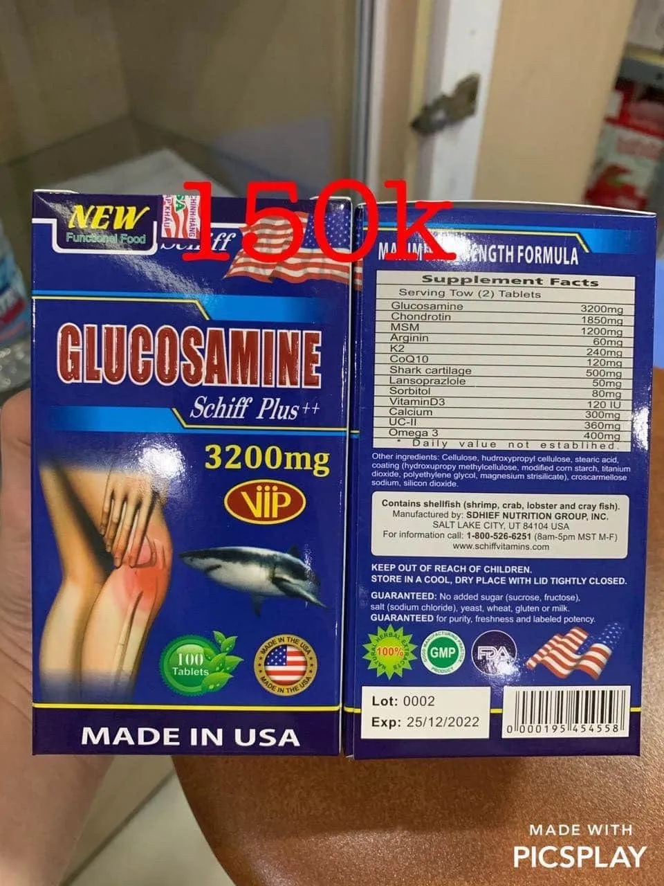 Glucosamin 3200mg Mĩ (L100Viên)