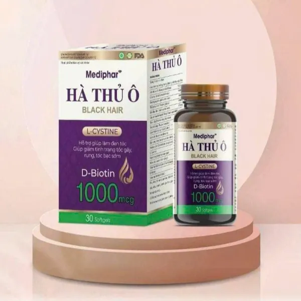 Hà Thủ Ô Black Hair 1000Mcg, Tím _Us Mediphar (Lọ30V) Tím_ K90- D7.27