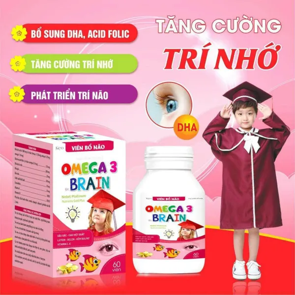 Kẹo Bổ Não Omega 3 Brain (Lọ 60V) K168H