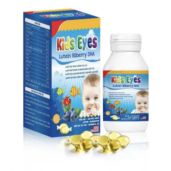 Kids Eyes Lutein Bilbery Dha _Xanh Dương, Hdv (Lọ60V)