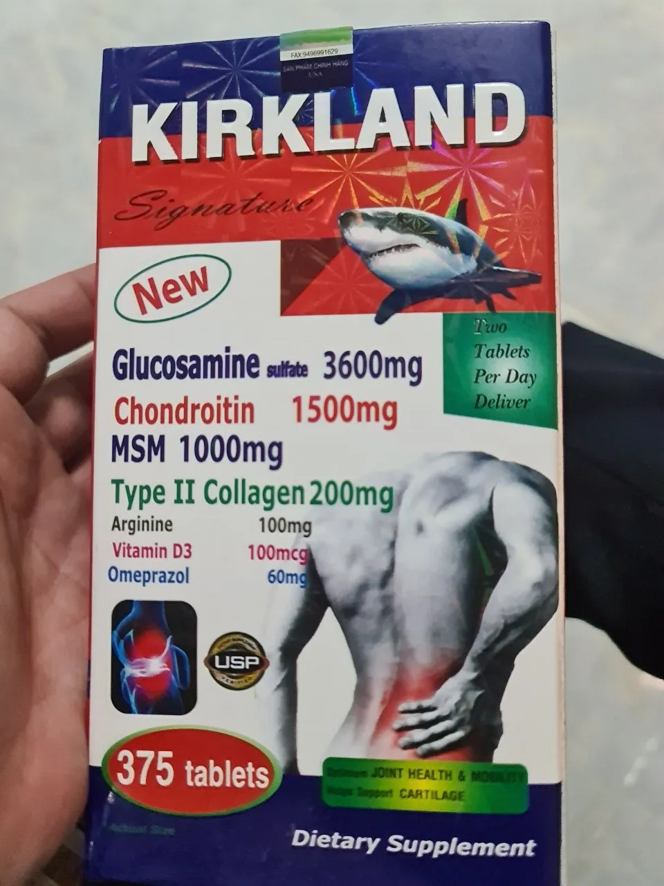 Kirkland (Glucosamin 3600mg) Mĩ (L375Viên)