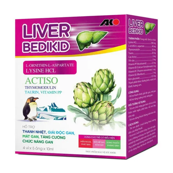 Liver Bedikid Bổ Gan Tím, Vuông _Ako (H20 Ống) K60H