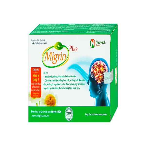 Migrin Plus Bổ Não _Newtech (Hộp20V)