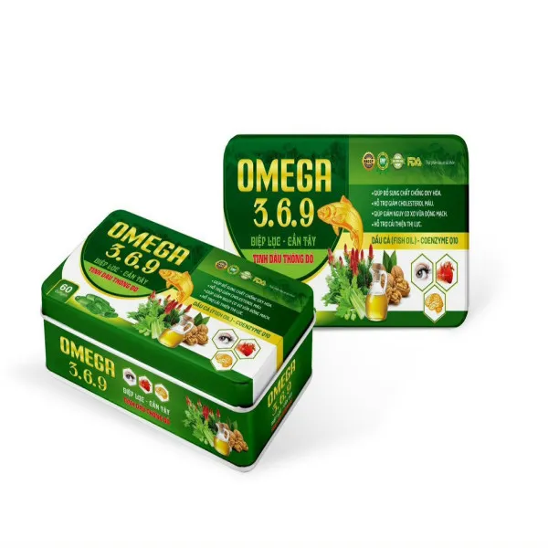 Omega 369 Diệp Lục Cần Tây _Hộp Sắt (Hộp6 Vỉ X 10V) Xanh Lá, K60-D3.27