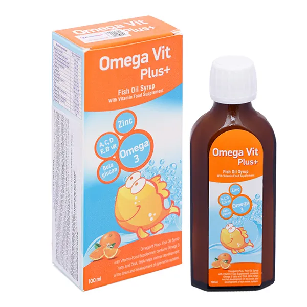 Omega Vit Plus+ (Dầu Omega 3) Vị Cam _Thổ Nhĩ Kỳ (Lọ100Ml) Cam