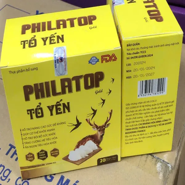 Philatop Tổ Yến _Vàng, Ht (Hộp/ 20 Ống) K80H