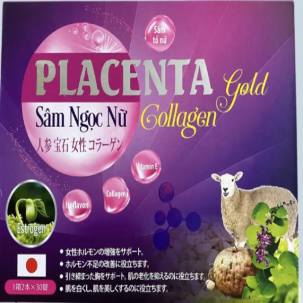 Placenta Gold Sâm Ngọc Nữ _ Gỗ, Tím (H/2 Lọ X 30 Viên) Nội Tiết