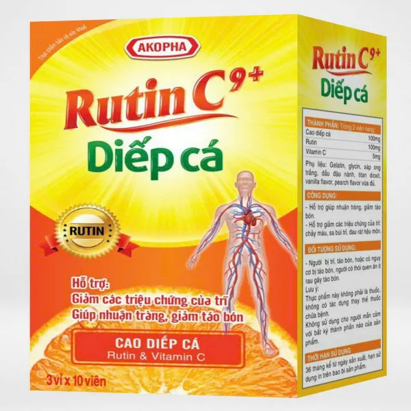 Rutin C Diếp Cá _Akophap (Hộp3 Vỉ X 10 Viên)