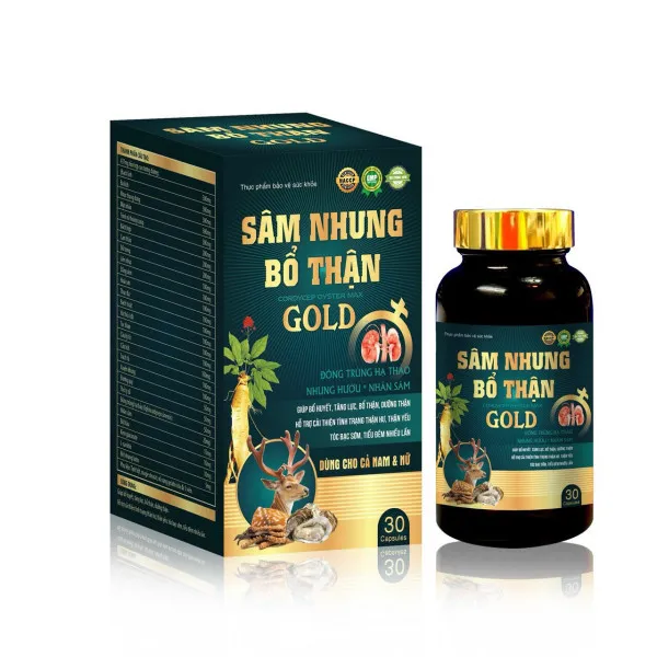 Sâm Nhung Bổ Thận Gold (Tóc Bạc ) _ Xanh (Lọ30V)