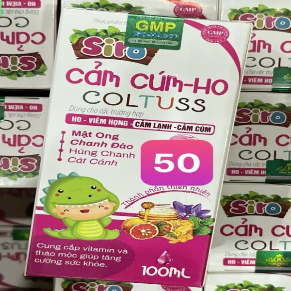 Siro Cảm Cúm Ho Coltuss (Khủng Long) _Hồng, Yn (Lọ/100Ml)