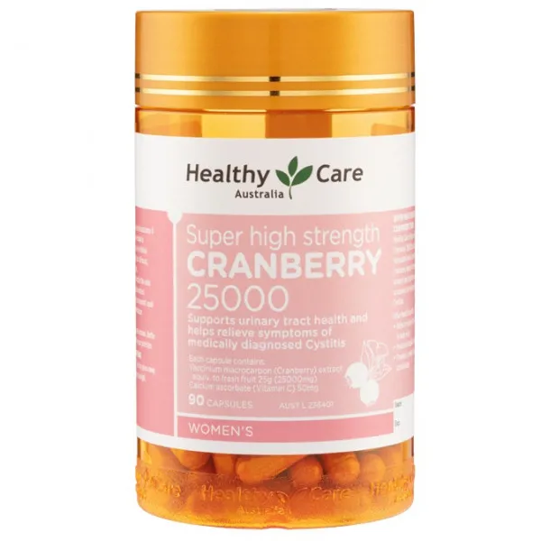 Super Cranberry 25000 Healthy Care 90 Tablets - Viên Uống Hỗ Trợ Tiết Niệu