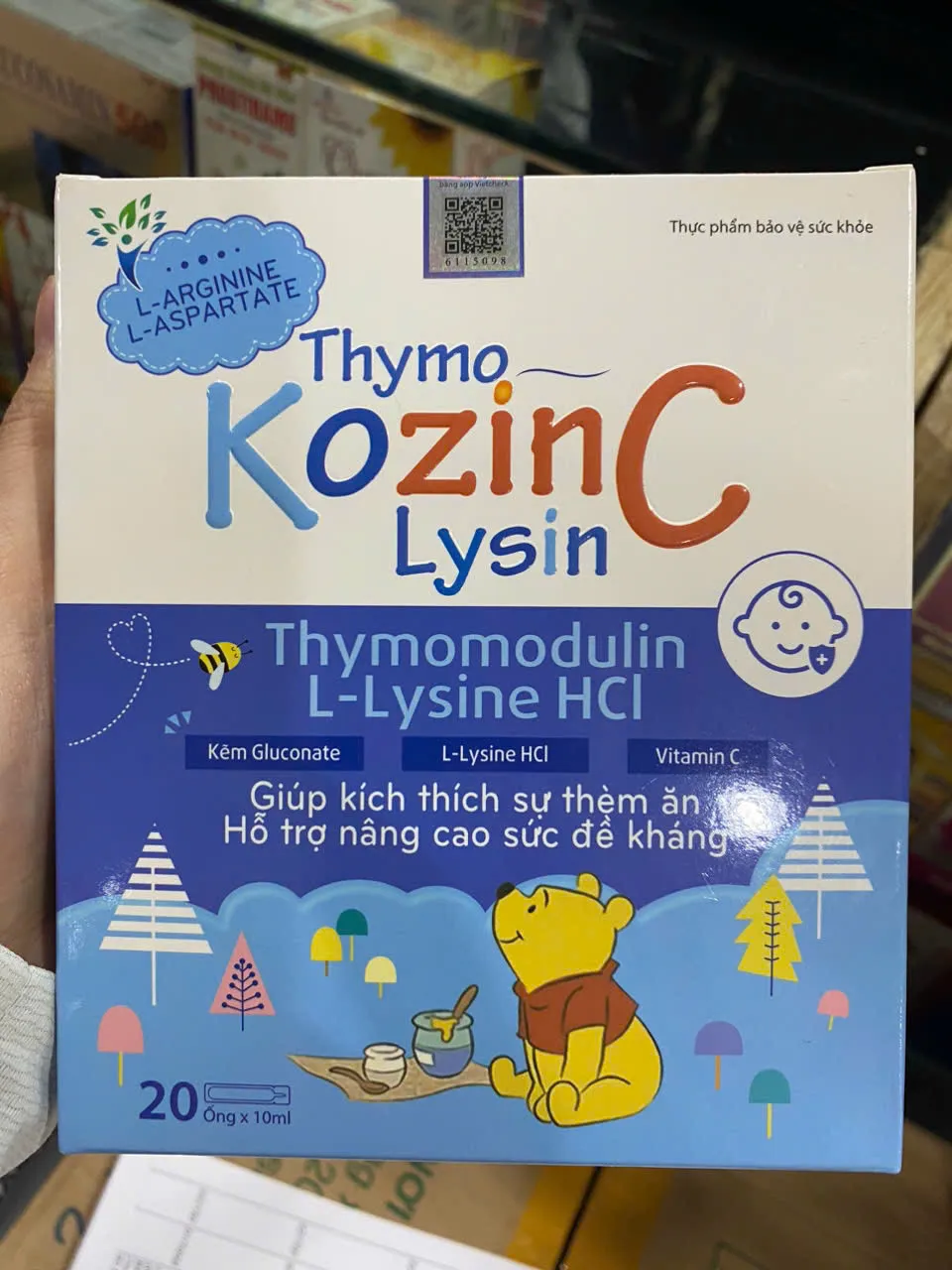 Thymo Kozin C Lysin _Gấu, Xanh Dương (H/20 Ống) thymo ống