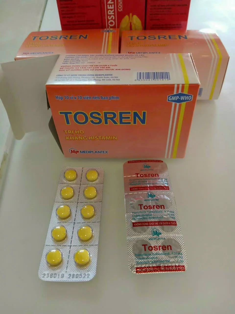 tosren hộp 10 vỉ 10 viên