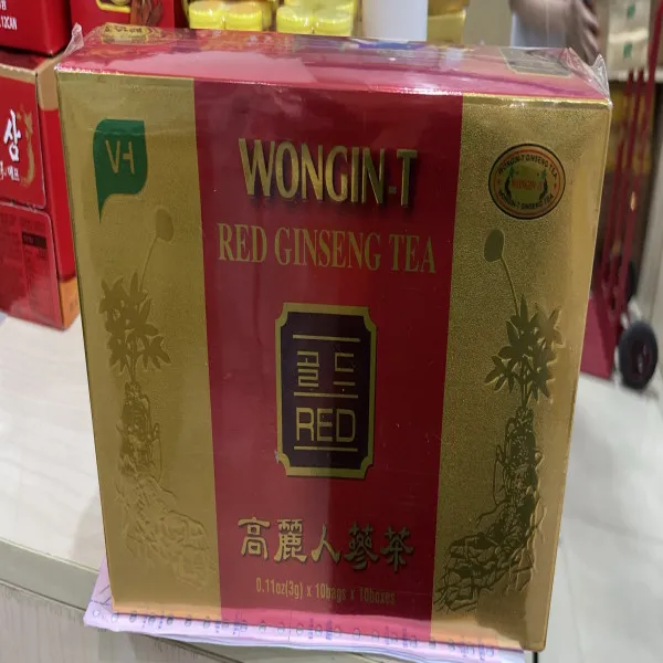 Trà Sâm Wongin T Red Ginseng Tea Vàng 3G _Hàn Quốc (Hộp10H10 Gói) Đắt