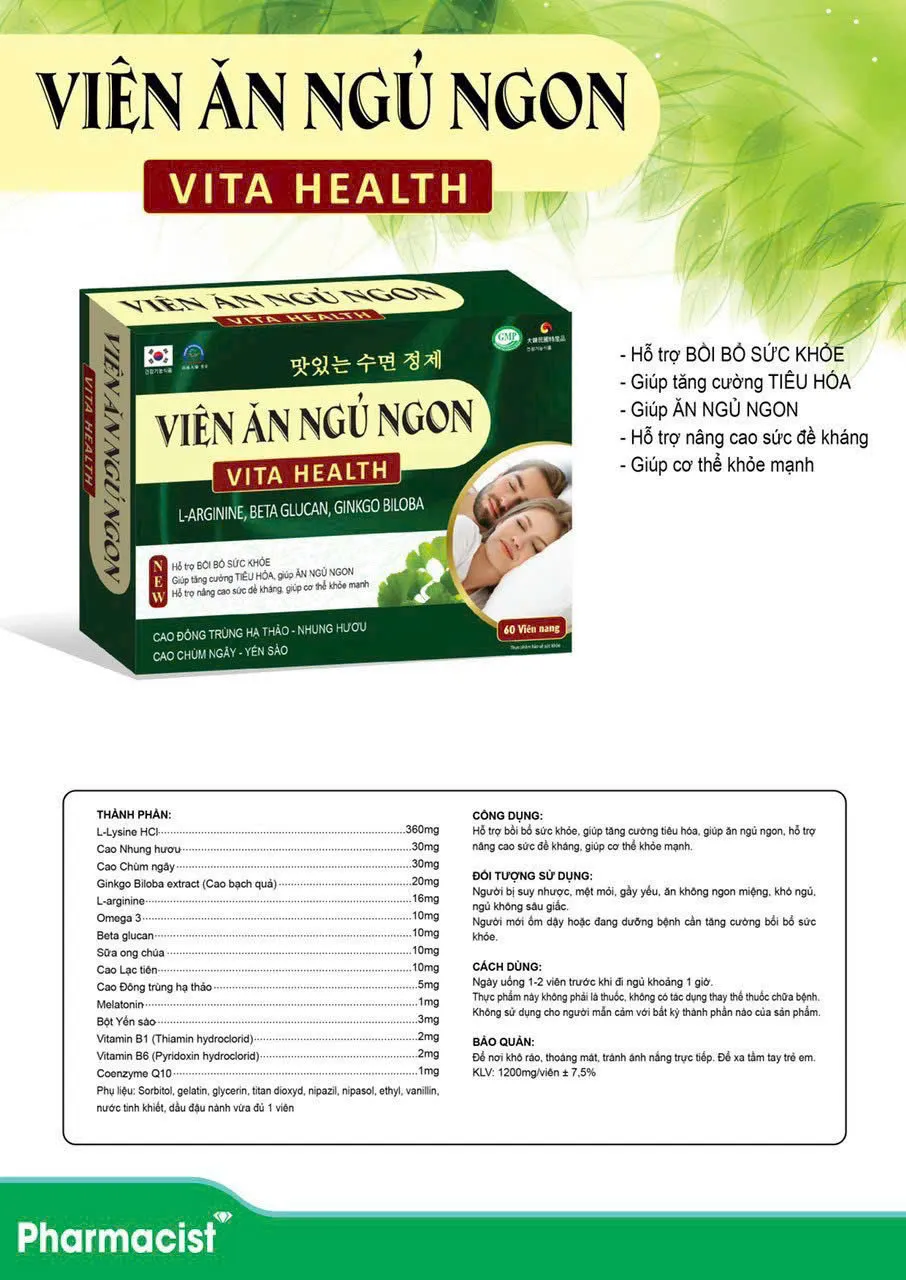 Viên Ăn Ngủ Ngon _ Vỉ (Hộp/ 40 Viên) hàng điểm