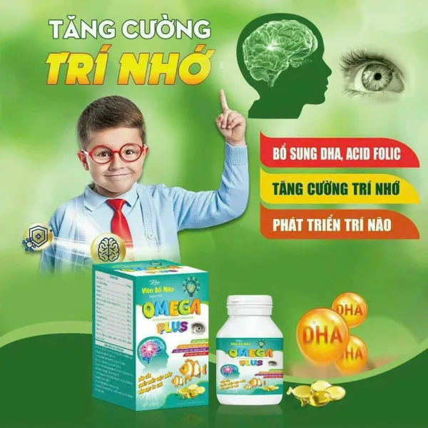 Viên Bổ Não Omega Plus _ Xanh (Lọ 60 Viên)