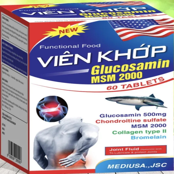 Viên Khớp Glucosamin Msm 2000 (Ôm Lưng) _Medius (Lọ60V) Chữ To