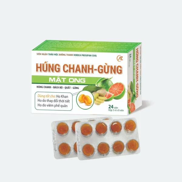 Viên Ngậm Húng Chanh Gừng Mật Ong _Az (3 Vỉ X 8 Viên) K98