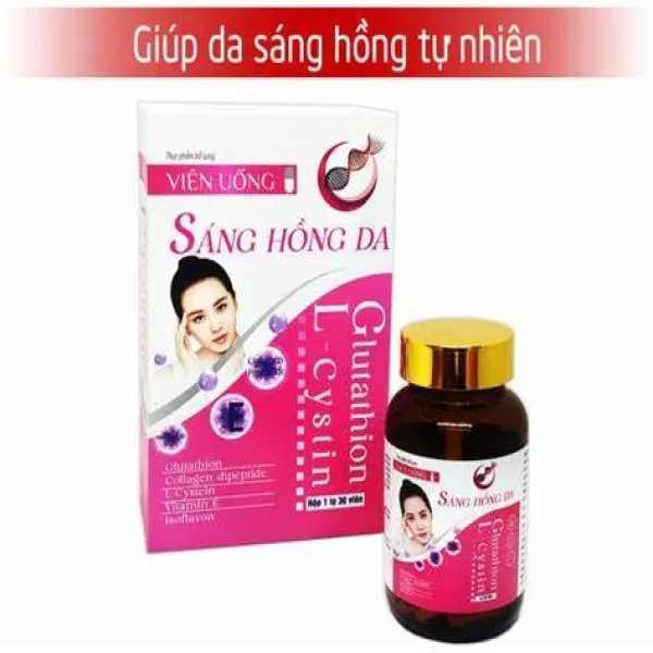 Viên Sáng Hồng Da Glutathion Lcystin _Hồng (Lọ/30 Viên)