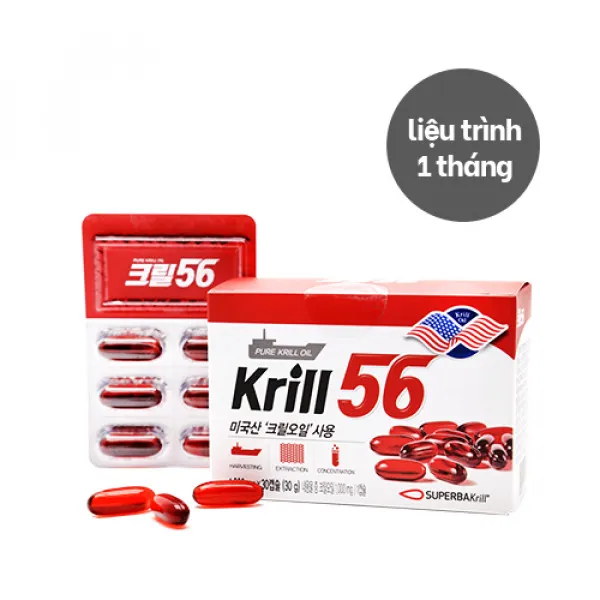 Viên Uống Dầu Nhuyễn Thể 1000Mg Giảm Mỡ Máu Krill56 (H30V)