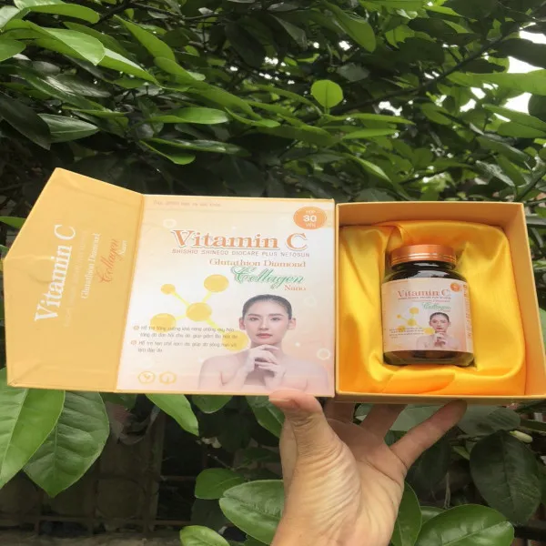 Vitamin C Trắng Da Glutathion Collagen _Gỗ Vàng Clc (Lọ/30 Viên)